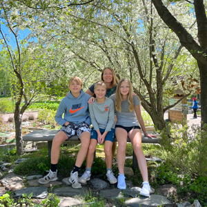 Lisa and her three children on a recent trip to Colorado