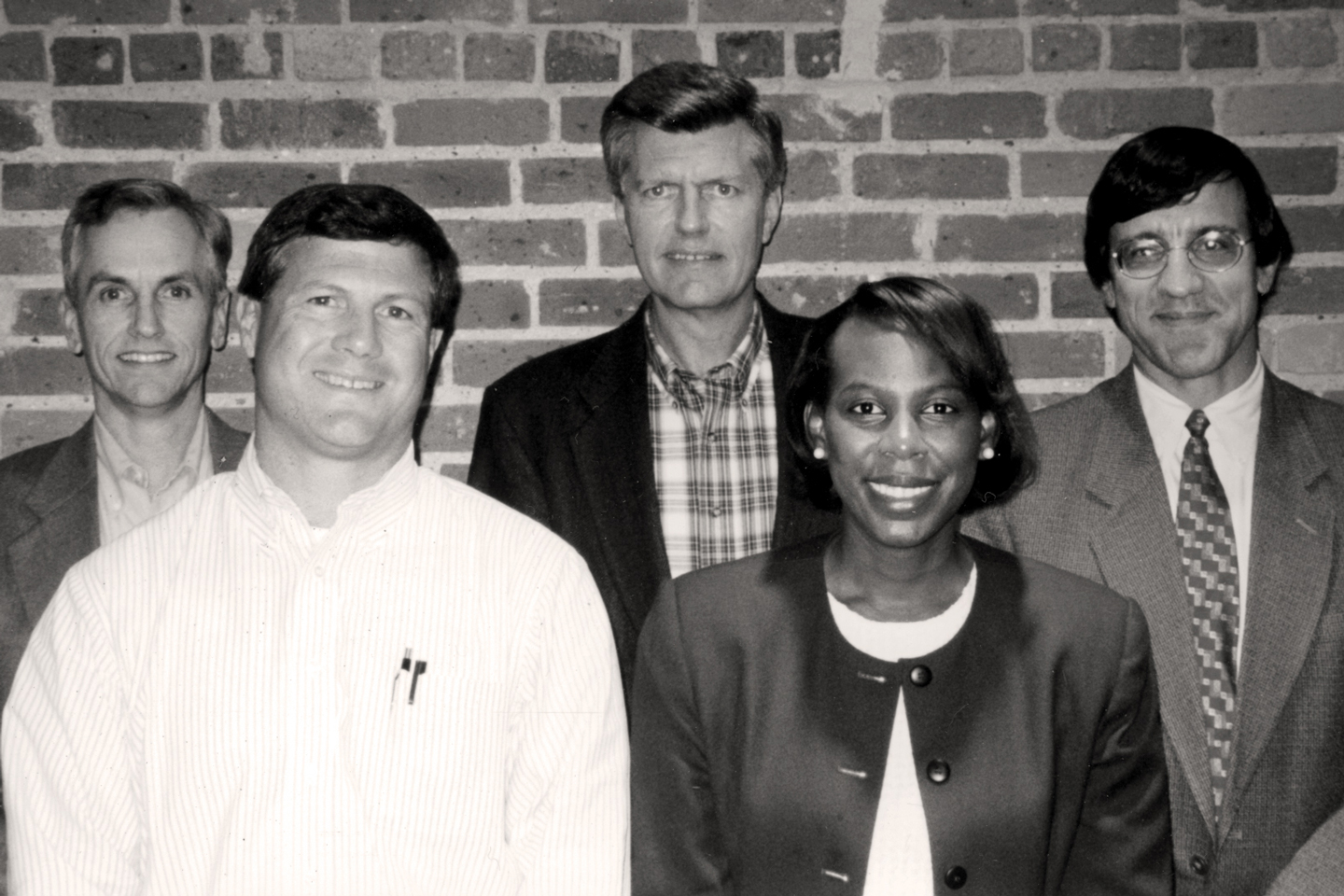 UF's first Board of Directors in 1999, left to right: Dave Hargett, Mark Taylor, Carlton Owen, Joan Peters, and Brad Wyche